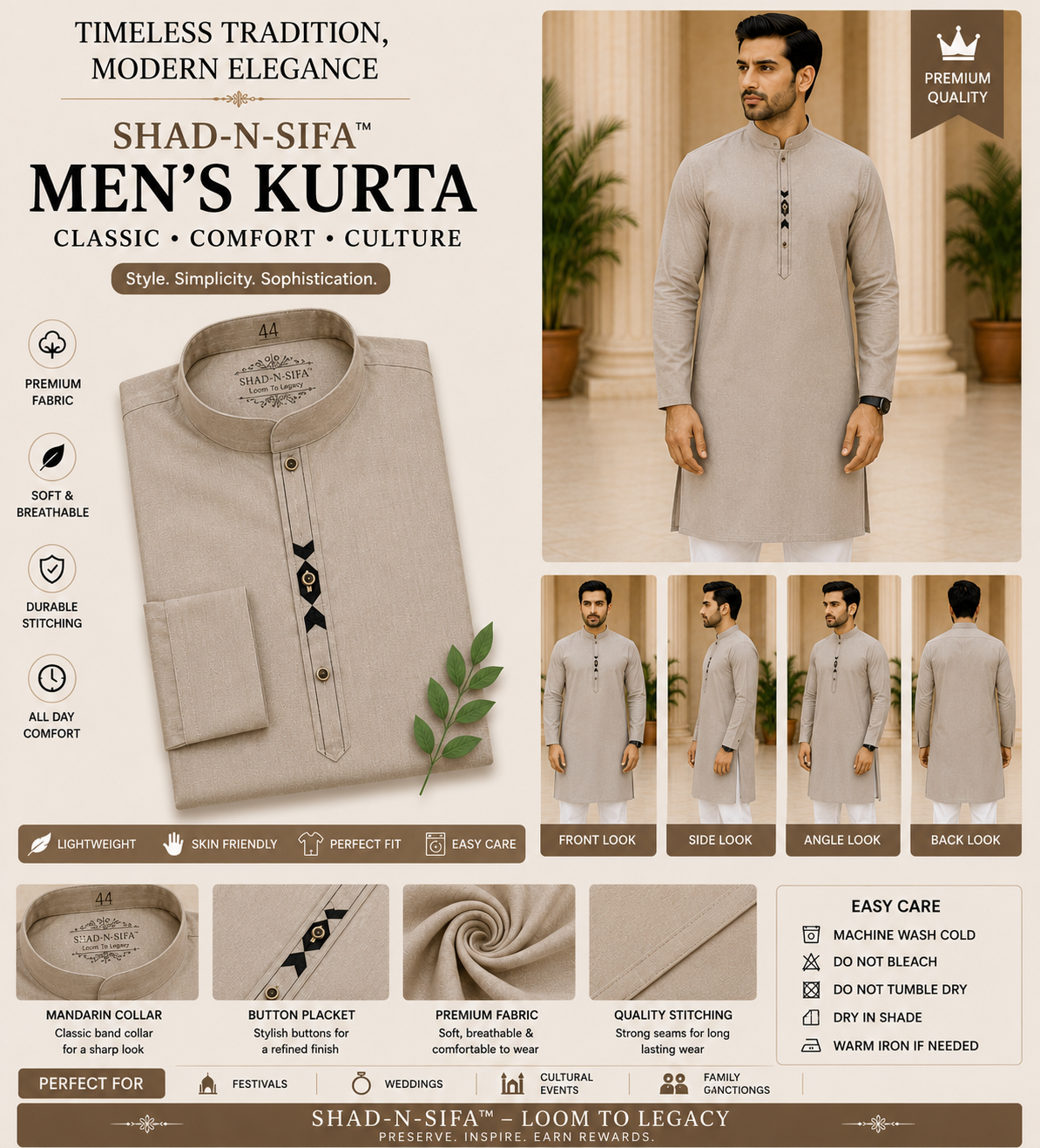 Shad-n-Sifa™ Sahara Prestige Kurta