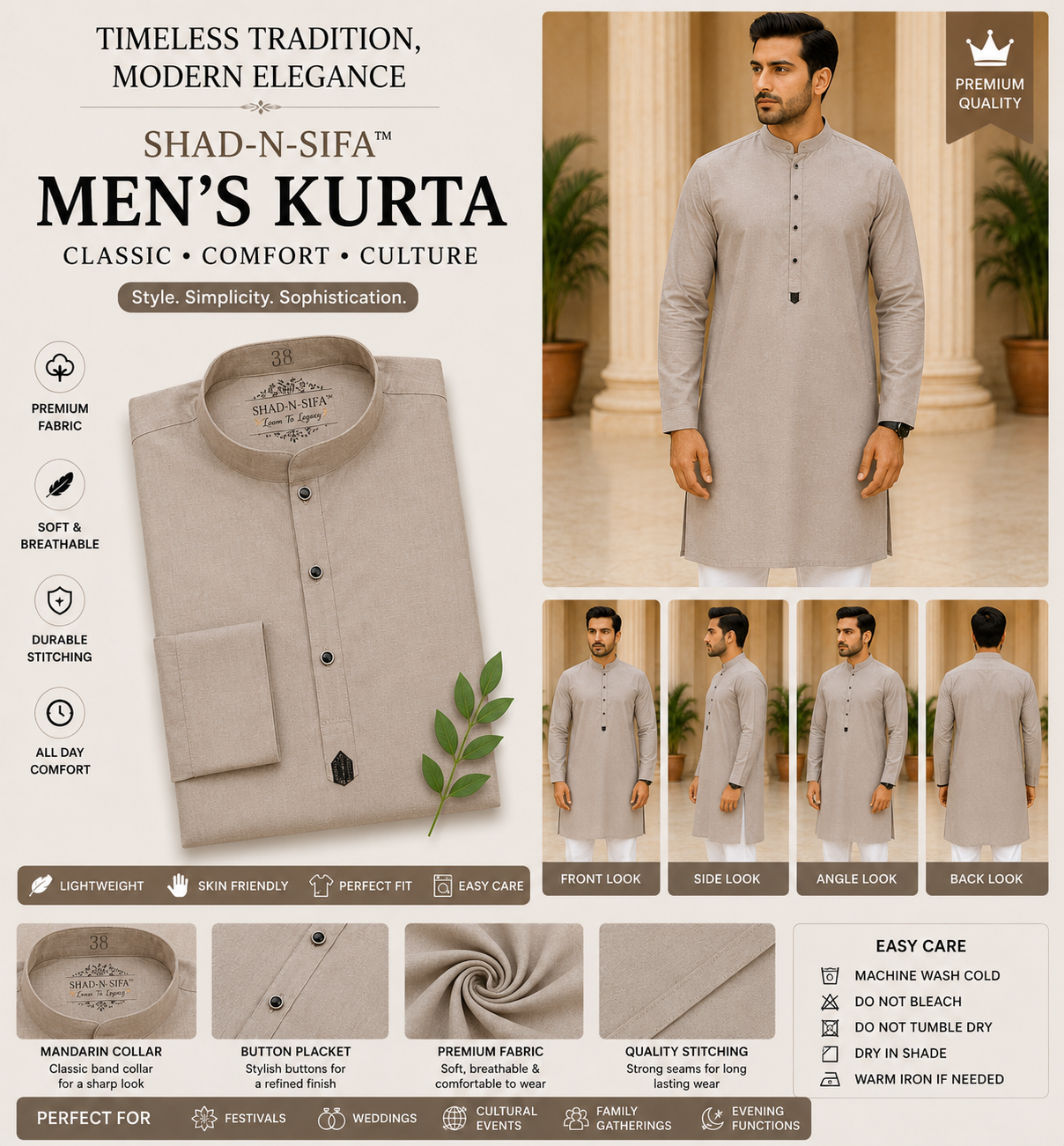 Shad-n-Sifa™ Desert Stone Kurta