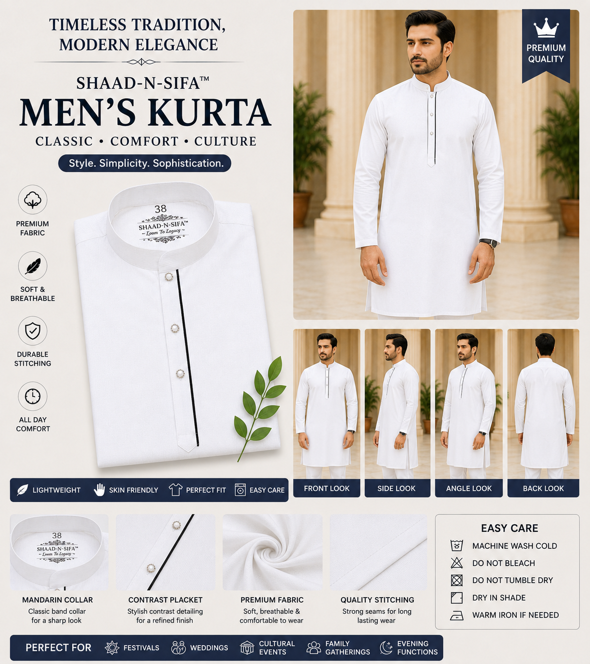Shaad-n-Sifa™ Pearl Royale Kurta