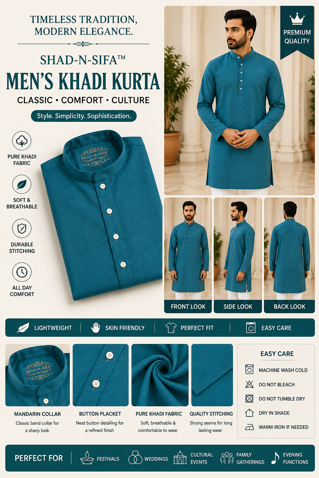 Shaad-n-Sifa™ Ocean Breeze Kurta