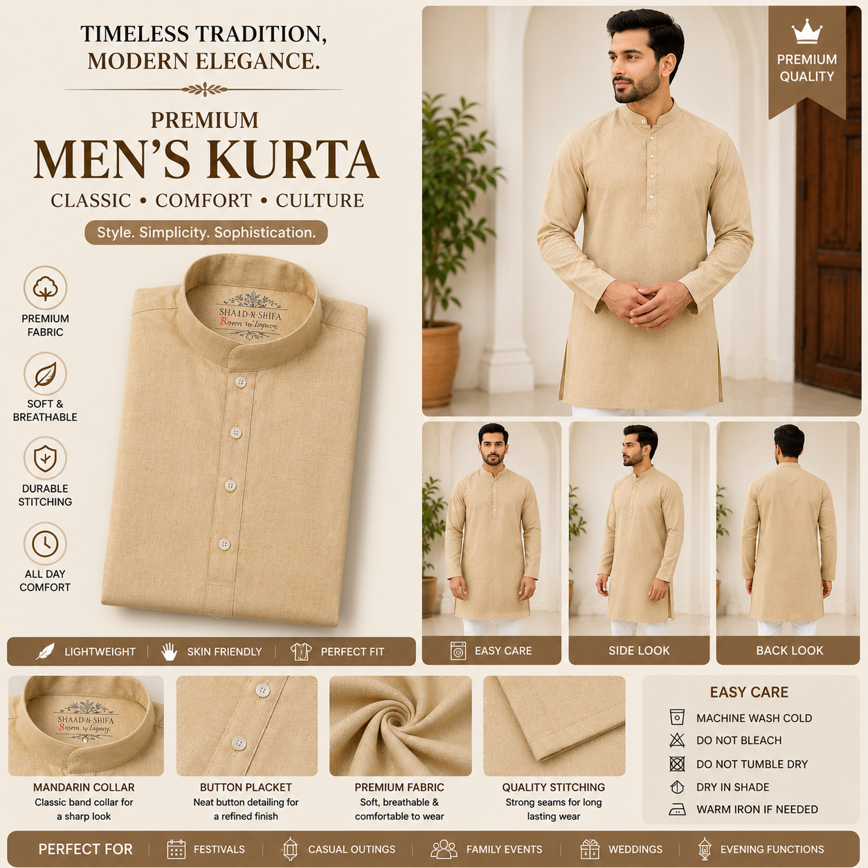 Shaad-n-Sifa™ Desert Pearl Kurta